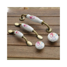 Load image into Gallery viewer, Flower Design Ceramic Drawer Handles &amp; Knobs Hardware - Ailime Designs