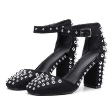 Load image into Gallery viewer, Women&#39; Strap Ankle Design Rivet Heels - Ailime Designs