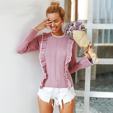 Load image into Gallery viewer, Beautiful Women&#39;s Front-Side Panel Ruffle Sweaters - Ailime Designs