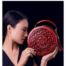 Load image into Gallery viewer, Women&#39;s Elegant Embossed Oval Messenger Shoulder Bag - Ailime Designs