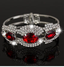 Load image into Gallery viewer, Lovely Women&#39;s Crystal Red Stone Cuff Design Bracelet - Ailime Designs