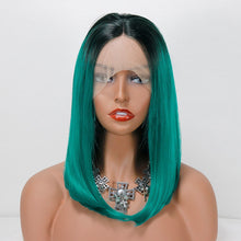 Load image into Gallery viewer, Best Ombre Green Synthetic Lace Front Wigs -  Ailime Designs