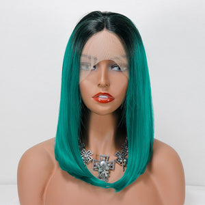 Best Ombre Green Synthetic Lace Front Wigs -  Ailime Designs