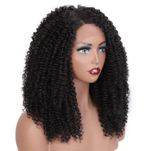 Kinky Curly Black Synthetic Black Curly Wigs -  Ailime Designs