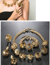 Load image into Gallery viewer, Beautiful Gold Ethnic Design 4pc Necklace Jewelry Sets - Ailime Designs