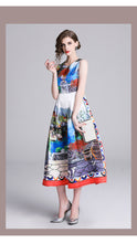 Load image into Gallery viewer, Women&#39;s Sleeveless Vintage Design Flare Wide Bottom Dresses