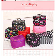 Load image into Gallery viewer, Double Zipper Cosmetic Travel Handle Tote Bags – Ailime Designs