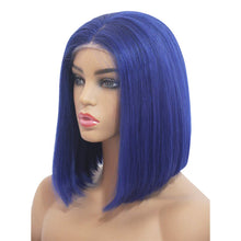 Load image into Gallery viewer, Blue Short Bob Lace Front Human Hair Wigs -  Ailime Designs