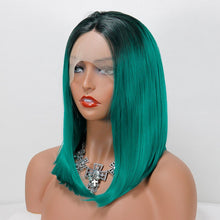 Load image into Gallery viewer, Best Ombre Green Synthetic Lace Front Wigs -  Ailime Designs