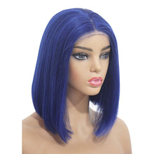 Load image into Gallery viewer, Blue Short Bob Lace Front Human Hair Wigs -  Ailime Designs