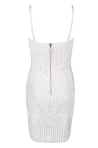 Women's White Sequin Spaghetti Strap Dresses