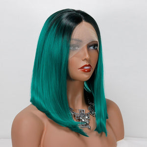 Best Ombre Green Synthetic Lace Front Wigs -  Ailime Designs