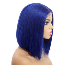 Load image into Gallery viewer, Blue Short Bob Lace Front Human Hair Wigs -  Ailime Designs