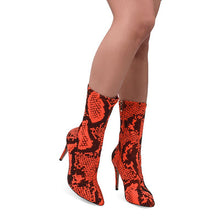 Load image into Gallery viewer, Women&#39;s Stylish Trending Snake Print Design Stretch Ankle Boots