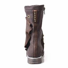 Women's Rivet Design Genuine Leather Ankle Boots