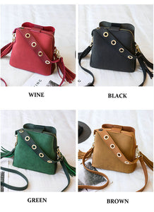 Women's Small High Quality PU Leather Tassel Trim Purses