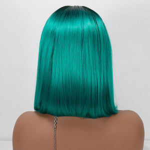 Best Ombre Green Synthetic Lace Front Wigs -  Ailime Designs