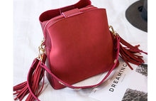 Load image into Gallery viewer, Women&#39;s Small High Quality PU Leather Tassel Trim Purses