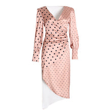 Load image into Gallery viewer, Women&#39;s Classic Polka Dot Design Dresses w/ Sash Fringe Tie