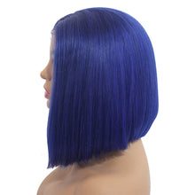 Load image into Gallery viewer, Blue Short Bob Lace Front Human Hair Wigs -  Ailime Designs