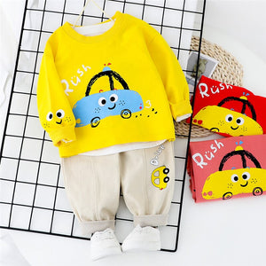 Children's Car Design Sweatshirt & Pant  2pc Sets - Ailime Design