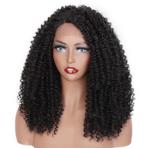 Kinky Curly Black Synthetic Black Curly Wigs -  Ailime Designs