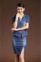 Load image into Gallery viewer, Women’s Chic Style Denim 2pc Skirt Set – Streetwear Fashions