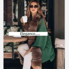 Load image into Gallery viewer, Elegant Fluted Knit Design Fox Fur Trim Sweater Coats - Ailime Designs