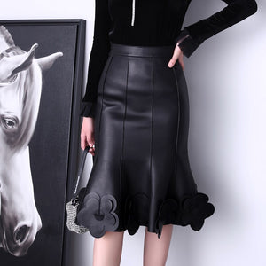 Women's Beautiful Elegant Genuine Leather Stylish Skirts - Ailime Designs