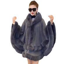 Load image into Gallery viewer, Double-Layer Luxury Rex Rabbit Fur Cape Overcoats - Ailime Designs