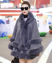 Load image into Gallery viewer, Double-Layer Luxury Rex Rabbit Fur Cape Overcoats - Ailime Designs