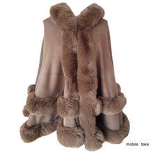 Load image into Gallery viewer, Double-Layer Luxury Rex Rabbit Fur Cape Overcoats - Ailime Designs