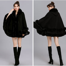 Load image into Gallery viewer, Double-Layer Luxury Rex Rabbit Fur Cape Overcoats - Ailime Designs