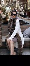 Load image into Gallery viewer, Elegant Fluted Knit Design Fox Fur Trim Sweater Coats - Ailime Designs