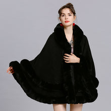 Load image into Gallery viewer, Double-Layer Luxury Rex Rabbit Fur Cape Overcoats - Ailime Designs