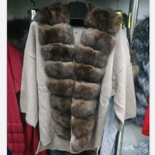 Load image into Gallery viewer, Elegant Fluted Knit Design Fox Fur Trim Sweater Coats - Ailime Designs