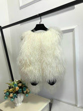 Load image into Gallery viewer, 100% Pure Genuine White Sheep Mongolian Fur Vest - Ailime Designs