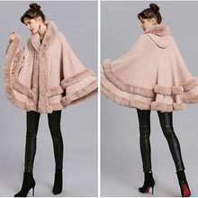 Load image into Gallery viewer, Double-Layer Luxury Rex Rabbit Fur Cape Overcoats - Ailime Designs