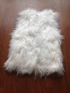 Beautiful Real Mongolia Sheep Fur Design Vest - Ailime Designs