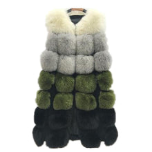 Load image into Gallery viewer, Amazing Women&#39;s Fluted Multi-color Faux Fur Design Long Vest - Ailime Designs