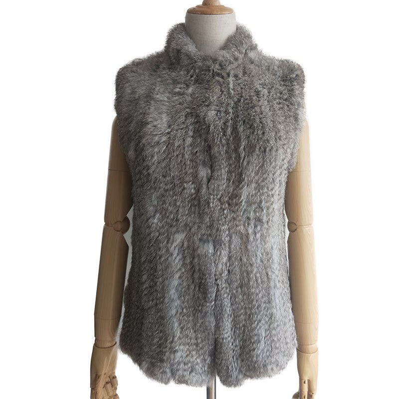 Beautiful Knitted Genuine Rabbit Fur Vests - Ailime Designs