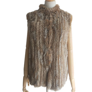 Beautiful Knitted Genuine Rabbit Fur Vests - Ailime Designs