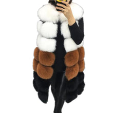 Load image into Gallery viewer, Amazing Women&#39;s Fluted Multi-color Faux Fur Design Long Vest - Ailime Designs