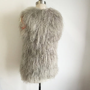 Beautiful Real Mongolia Sheep Fur Design Vest - Ailime Designs