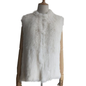 Beautiful Knitted Genuine Rabbit Fur Vests - Ailime Designs