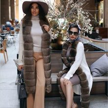 Load image into Gallery viewer, Elegant Fluted Knit Design Fox Fur Trim Sweater Coats - Ailime Designs