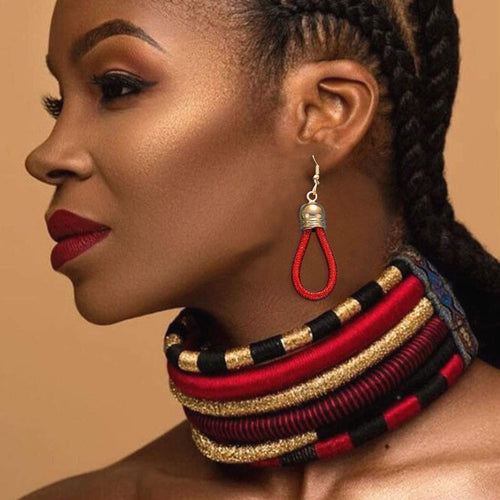 African Multi-color Layered Rope Design 2pc Choker Set -  Ailime Designs