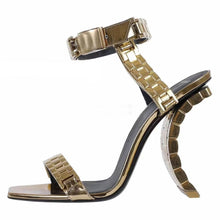 Load image into Gallery viewer, Gold Metal Watch Band Links Design High Heels - Ailime Designs