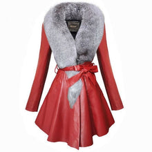 Load image into Gallery viewer, Best Black Faux Fur Trim Collar Pleated Coats - Ailime Designs