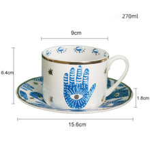 Load image into Gallery viewer, Psychic Eye Design Ceramic 2pc Cup &amp; Saucer Set - Ailime Designs